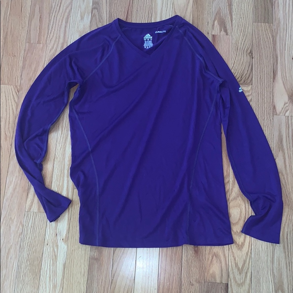 Adidas CLIMALITE V Neck Long Sleeve Top
